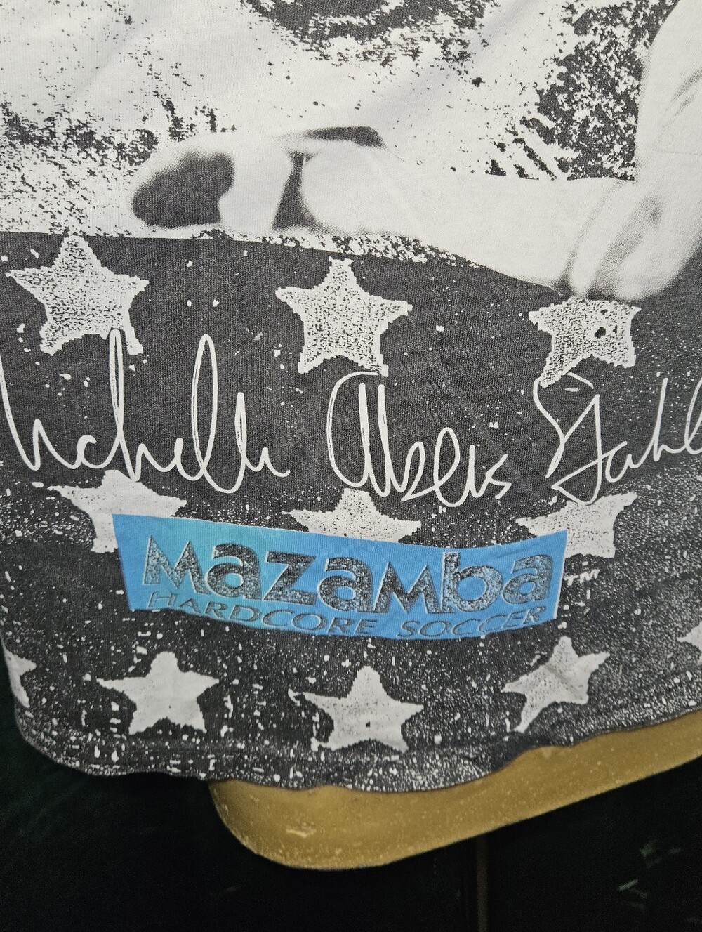 Vintage 90s Michelle Akers USWNT All Over Print Tee Mazamba Hardcore Soccer - Picture 4 of 5